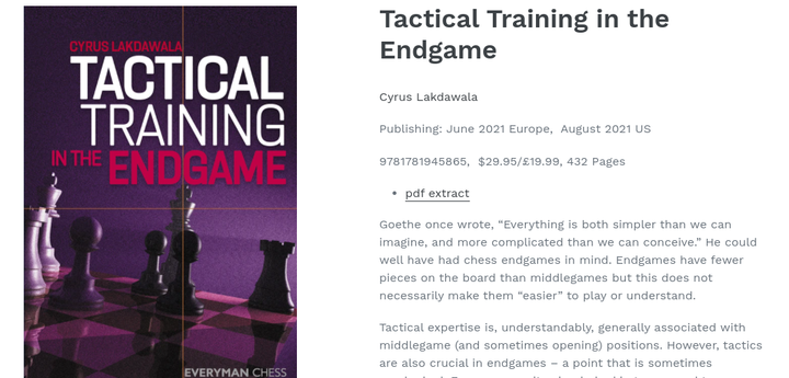 Extract of Tactical Training in the Endgame - now on the website
